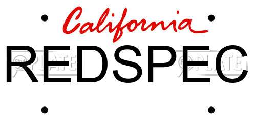 REDSPEC California License Plate