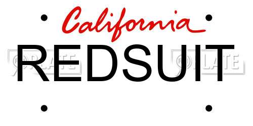 REDSUIT California License Plate
