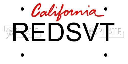 REDSVT California License Plate
