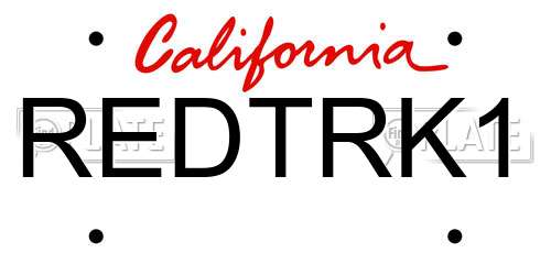 REDTRK1 California License Plate