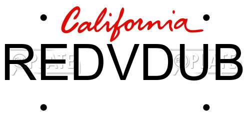 REDVDUB California License Plate