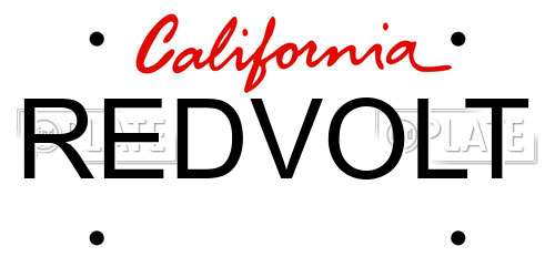 REDVOLT California License Plate