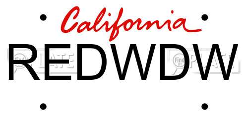 REDWDW California License Plate