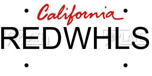REDWHLS California License Plate