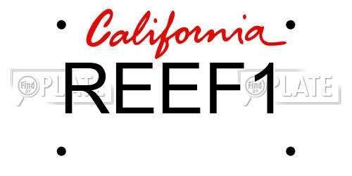 REEF1 California License Plate