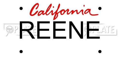 REENE California License Plate