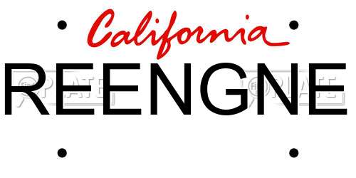 REENGNE California License Plate