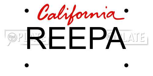 REEPA California License Plate