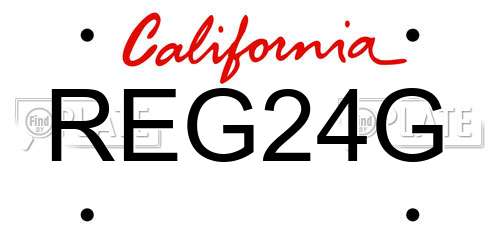 REG24G California License Plate