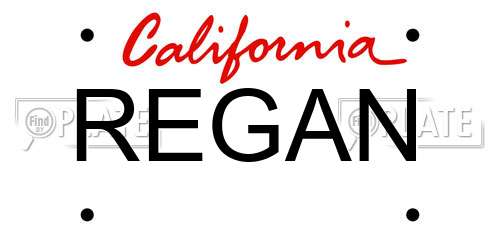 REGAN California License Plate