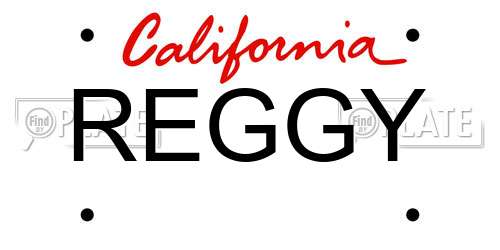 REGGY California License Plate