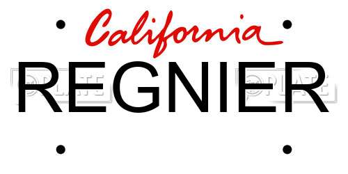 REGNIER California License Plate