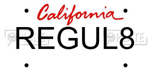 REGUL8 California License Plate