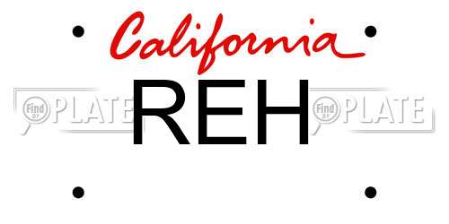 REH California License Plate