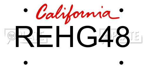REHG48 California License Plate