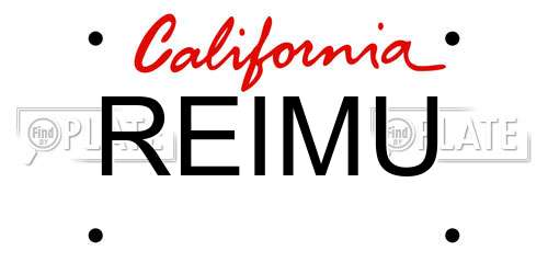 REIMU California License Plate