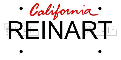 REINART California License Plate