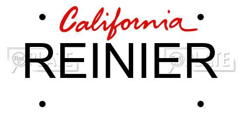 REINIER California License Plate