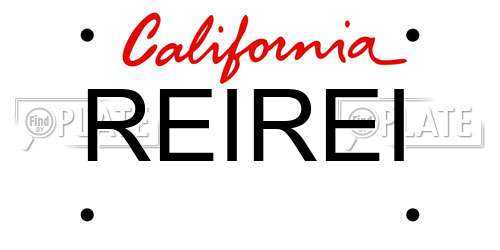 REIREI California License Plate