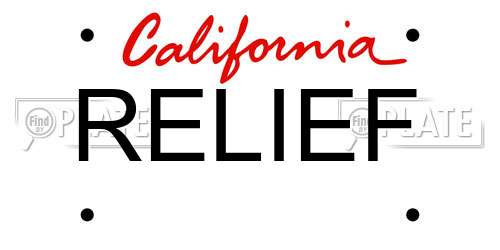 RELIEF California License Plate