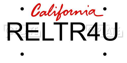 RELTR4U California License Plate