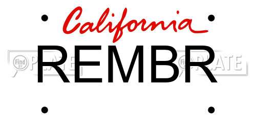 REMBR California License Plate