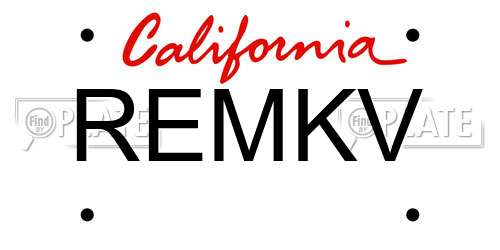 REMKV California License Plate