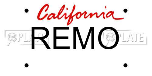 REMO California License Plate
