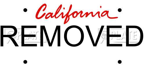 REMOVED California License Plate