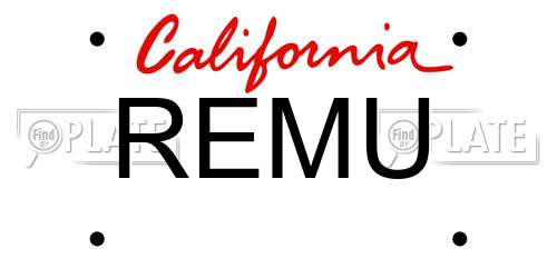 REMU California License Plate