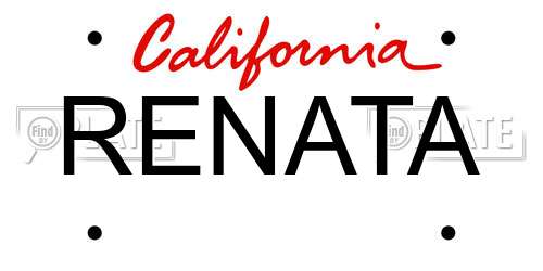 RENATA California License Plate