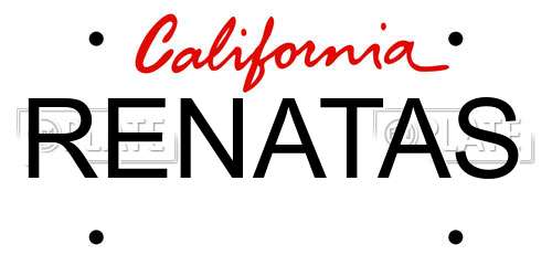 RENATAS California License Plate