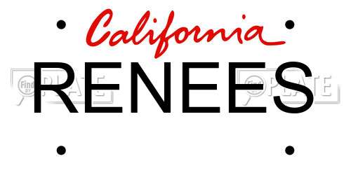 RENEES California License Plate