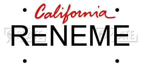 RENEME California License Plate