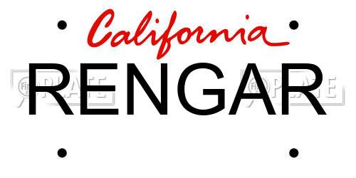 RENGAR California License Plate