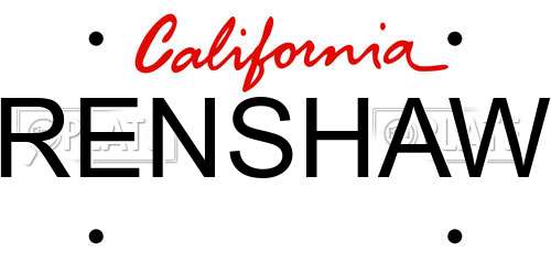 RENSHAW California License Plate