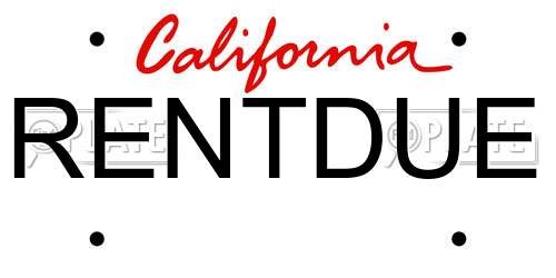 RENTDUE California License Plate