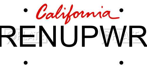 RENUPWR California License Plate