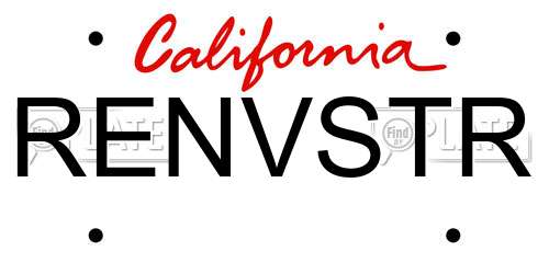 RENVSTR California License Plate