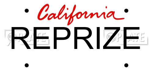 REPRIZE California License Plate