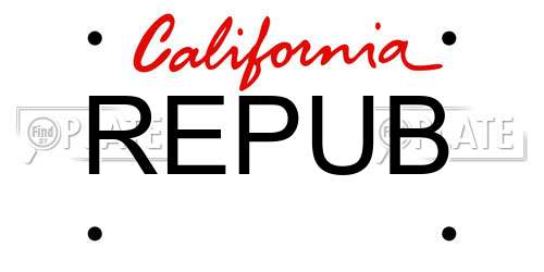 REPUB California License Plate