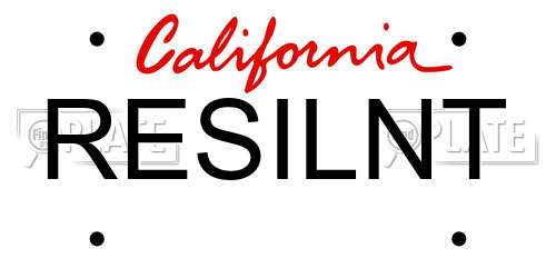 RESILNT California License Plate