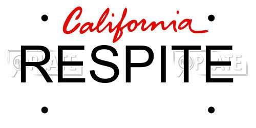RESPITE California License Plate