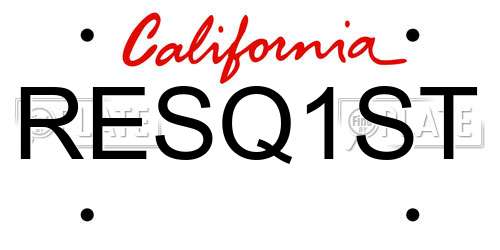 RESQ1ST California License Plate
