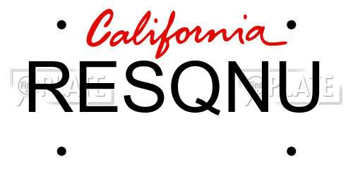 RESQNU California License Plate