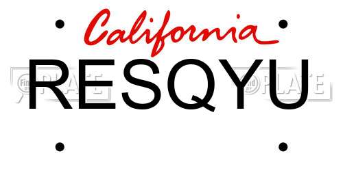 RESQYU California License Plate