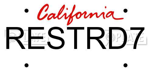 RESTRD7 California License Plate