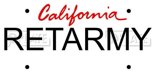 RETARMY California License Plate