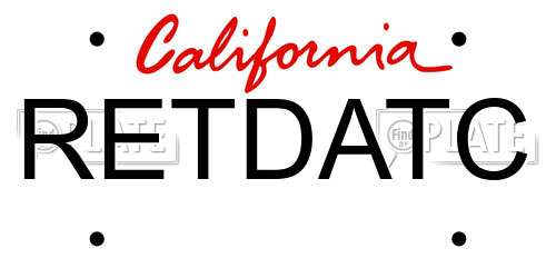 RETDATC California License Plate
