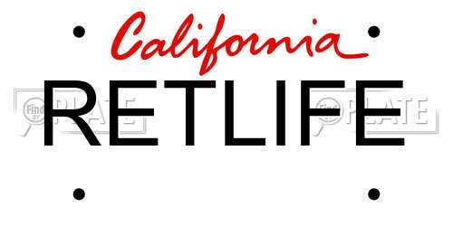 RETLIFE California License Plate
